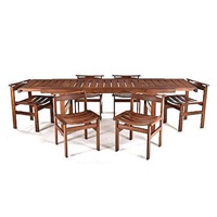 AN EXTENDING DINING TABLE AND 6 CHAIRS, 1950 AN EXTENDING DINING TABLE AND 6 CHAIRS, 1950