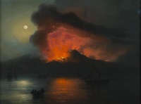 Vesuvius at night, 1865
