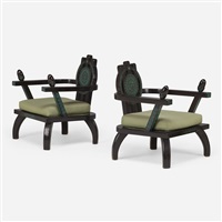 Armchairs, pair, 1910
