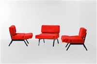 Set di tre poltrone reclinabili con..., 1960