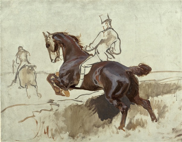 Marchese Francesco Tiberi Auf Springendem Pferd Preliminary Sketch By Julius Von Blaas On Artnet