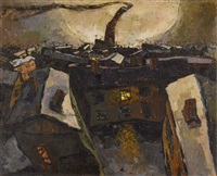 City with Moon (Socialist City), 1959