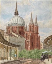 A view of the church Maria vom Siege, viewed... A view of the church Maria vom Siege, viewed...