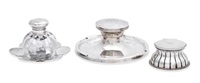 A late Victorian silver-mounted inkwell, 1893 A late Victorian silver-mounted inkwell, 1893