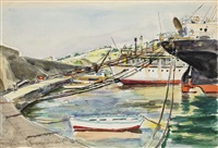 Lot de 20 aquarelles : paysages campagnards,... Lot de 20 aquarelles : paysages campagnards,...