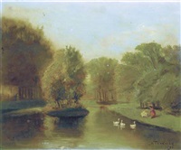 Vijver in het Vondelpark, Amsterdam, 1896