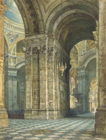 The Interior Of St Pauls Cathedral London By Thomas