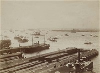 New York (View of the harbor and the..., 1880–1889