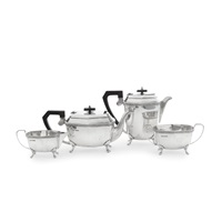 A silver four-piece tea service, 1946