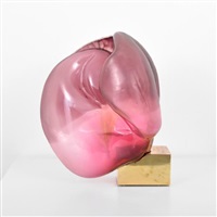 Large Dana Vachtova Abstract Glass Sculpture