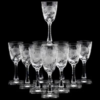 Hawkes, Set of Eleven ChrysanthemumGoblets Hawkes, Set of Eleven ChrysanthemumGoblets