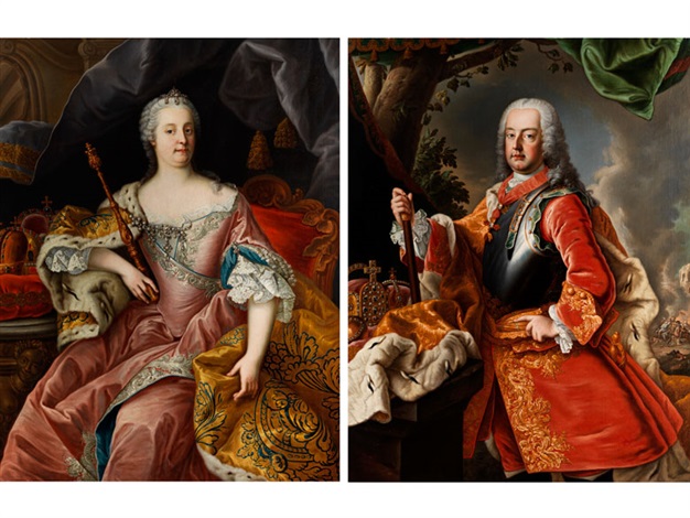 Portraitbildnisse der Maria Theresia von Österreich und ihrem Gemahl