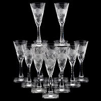 Hawkes, Set of Twelve ChrysanthemumSweet Wine... Hawkes, Set of Twelve ChrysanthemumSweet Wine...