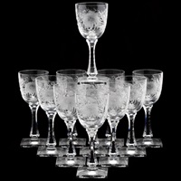 Hawkes, Set of Eleven ChrysanthemumRed Wine Stems Hawkes, Set of Eleven ChrysanthemumRed Wine Stems