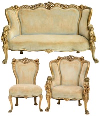 S. Karpen & Bros. Giltwood Three-Piece..., 1900–1925