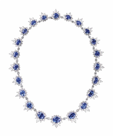 cartier sapphire and diamond necklace