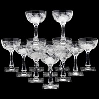 Hawkes, Set of Twelve ChrysanthemumChampagne... Hawkes, Set of Twelve ChrysanthemumChampagne...