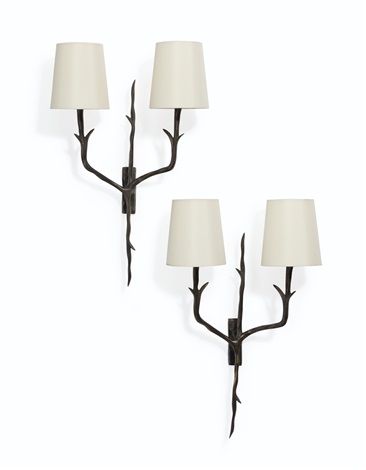 A Pair Of Tree Branch Two Light Wall Sconces By Felix Agostini On