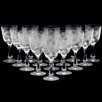 Hawkes, Set of (15) ChrysanthemumWater Goblets