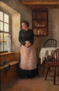 Lady gazing out of a window, 1895