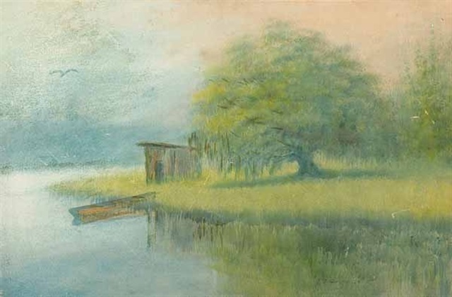 Louisiana Oak And Trappers Cabin Bayou Teche By Alexander John