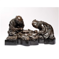 A MASSIVE JAPANESE TOKYO SCHOOL BRONZE GROUP BY... A MASSIVE JAPANESE TOKYO SCHOOL BRONZE GROUP BY...