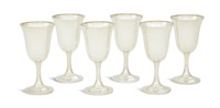 Six Wallace Sterling Silver Water Goblets