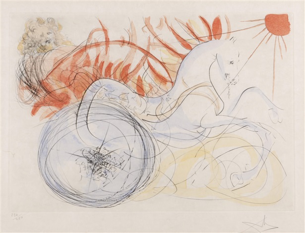 Griechischer Sonnengott Helios Mit Pferdegespann By Salvador Dali On Artnet