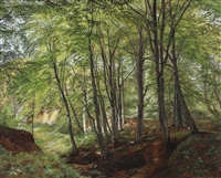 Forest scenery with beech trees, 1864 Forest scenery with beech trees, 1864