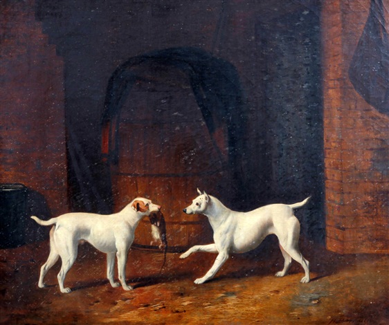Two Short Haired Fox Terriers With Catch By Henry Barraud On Artnet