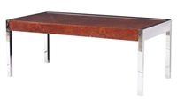 Pace Collection Burlwood and Chromed Metal...