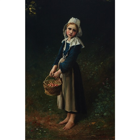 girl with a basket of flowers
