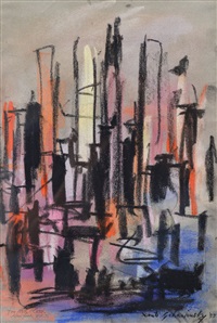 Xanti Schawinsky Pastel Drawing, 1955