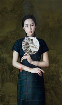 青山翠裳 布面油画, 2015