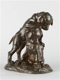 Deux chiots et le scarabée