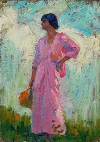 Woman on a hillside