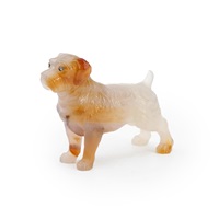 Russian Jeweled Agate Model of a Dog, 1900