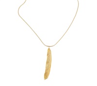 H. STERN 18K GOLD AND DIAMOND FEATHER PENDANT...