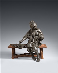 An Udagawa Kazuo cast bronze figure of..., 1900–1910 An Udagawa Kazuo cast bronze figure of..., 1900–1910