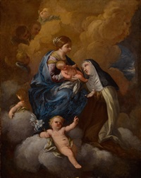The Madonna and Child with Saint Catherine of...