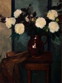 Peonies in earthenware jug, 1936