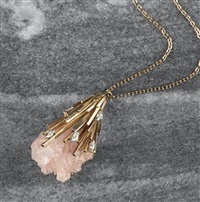 Rose quartz and diamond pendant/brooch, 1967 Rose quartz and diamond pendant/brooch, 1967
