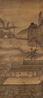 A landscape with a temple