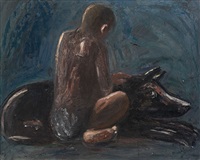 Boy with a dog, 1987
