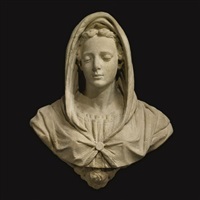 a gray bust of the madonna by giovanni battista caccini