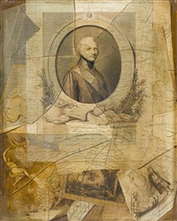 Trompe l'Oeil with a print of Tsar Alexander I...