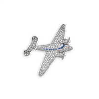 Diamond and Sapphire Brooch