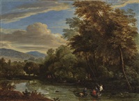 Wooded river landscape