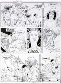 Croisade, planche n°40 à l'encre de Chine et au... Croisade, planche n°40 à l'encre de Chine et au...