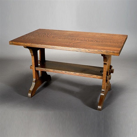 Trestle Table And A Side Chair By Gustav Stickley On Artnet